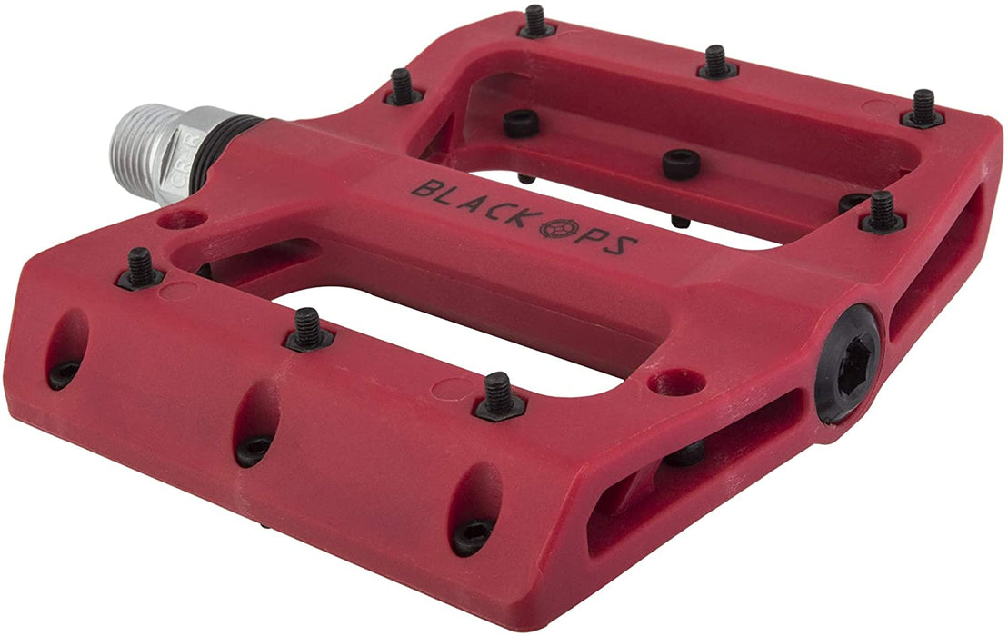 Black Ops Nylo-Pro II Flat Pedals Red