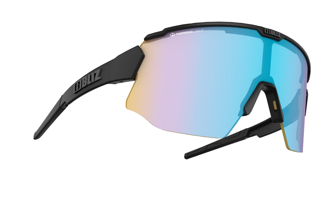 Bliz Breeze Black Frame, Coral with Blue Multi Contrast Lens Sunglasses