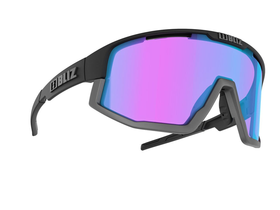 Bliz Fusion Sunglasses Matte Black Frame / Begonia with Blue Multi Contrast Lens