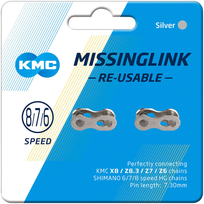 KMC MissingLink CL573R 7.3mm Connector - 6, 7, 8-Speed, Reusable, 2 Pairs
