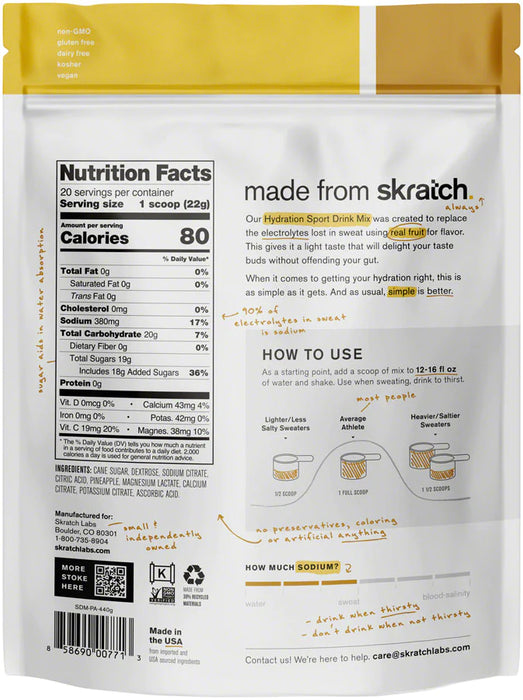 Skratch Labs Sport Hydration Mix 20 Servings - Pineapples