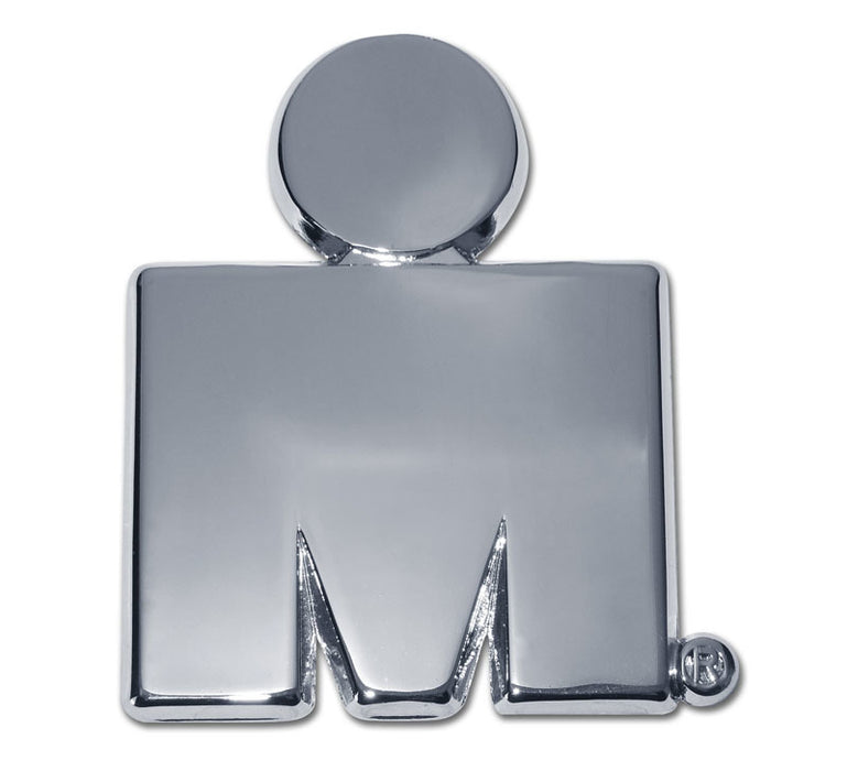 IRONMAN M-DOT Chrome Car Emblem by Elektroplate Silver