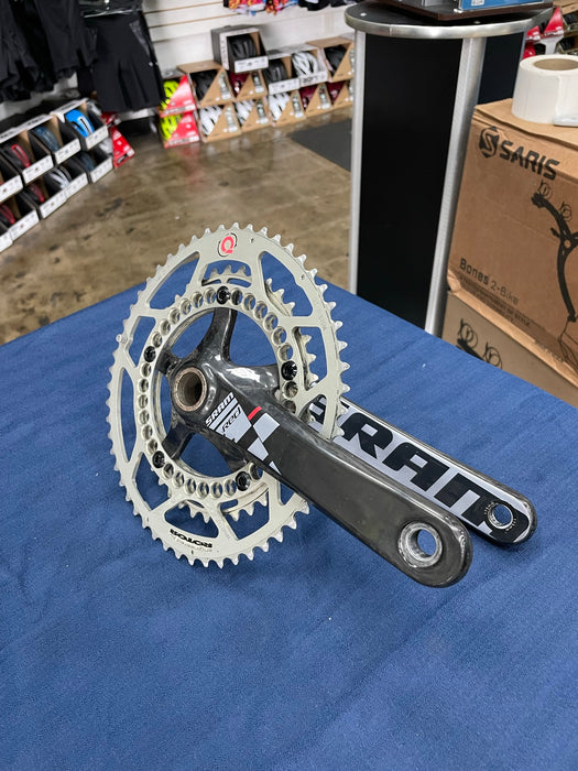 SRAM Red Crankset 11spd 175mm ROTOR Q-Ring 53/40T 130 BCD, GXP 68/70mm, 45.5mm, Carbon Used