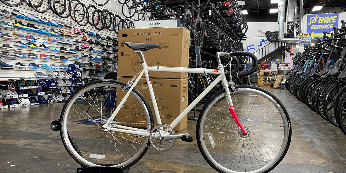 Fuji Feather Track Bike - White Gold Flake 2020 — Playtri