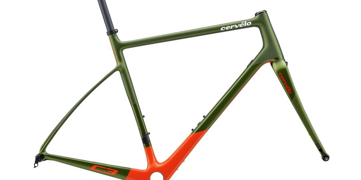 Cervelo C3 Disc Road Frameset Olive Orange Red 2021 Playtri