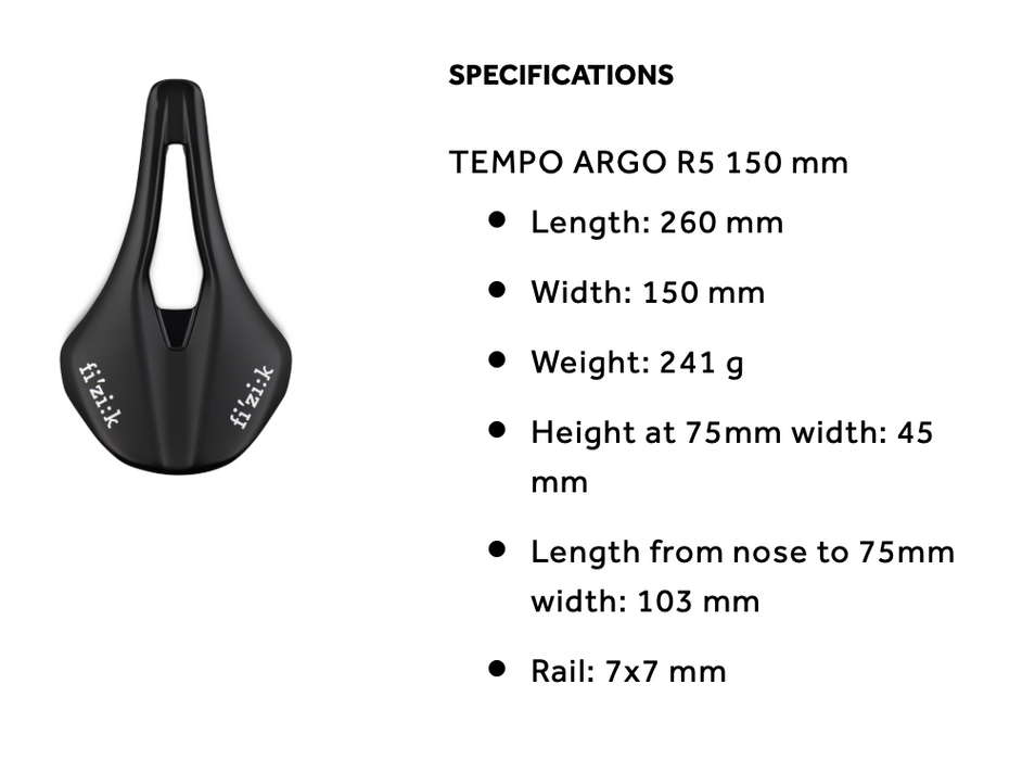 Fizik Tempo Argo R5 Saddle — Playtri