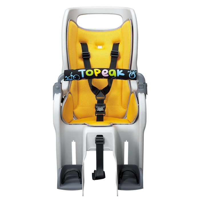 Topeak Baby Seat II Child Seat With Disc Mount Compatible Rear Rack - Fits 26", MTX 2.0, Gray/Yellow