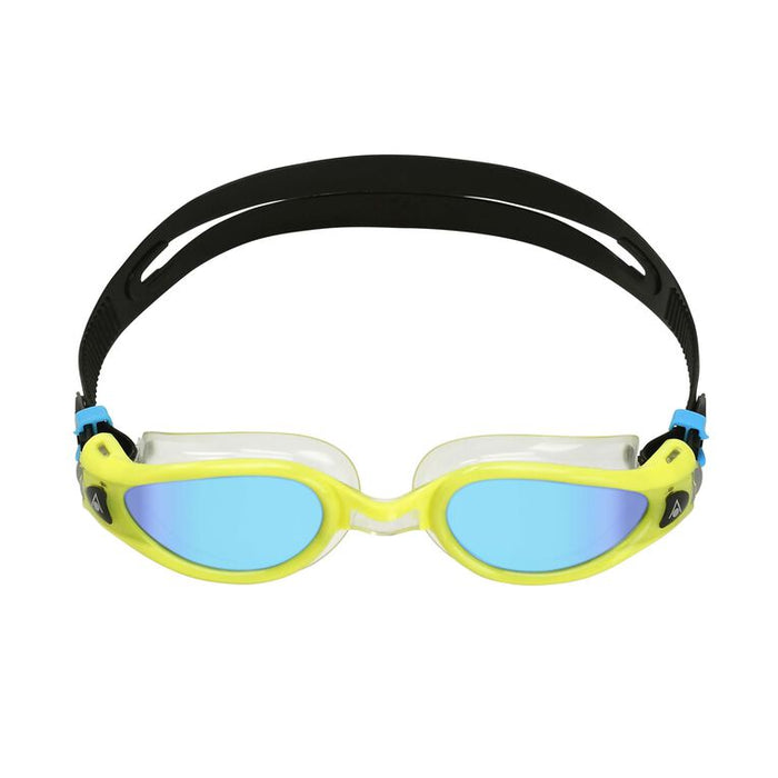 Aquasphere Kaiman Exo Swim Goggle - Yellow & Black /Blue Titanium Mirrored Lens