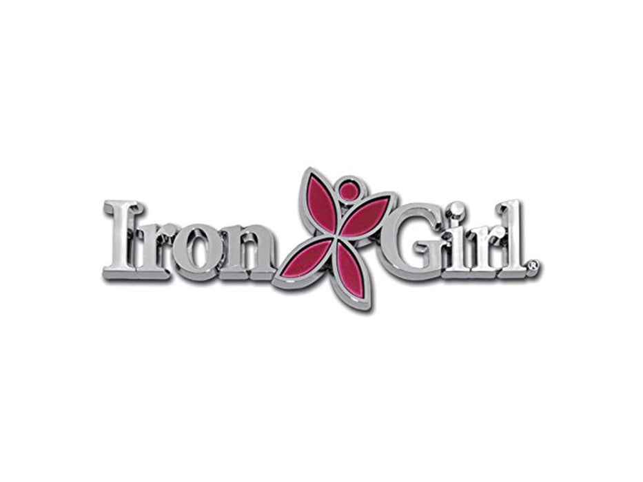 Iron Girl Triathlon Chrome Auto Emblem