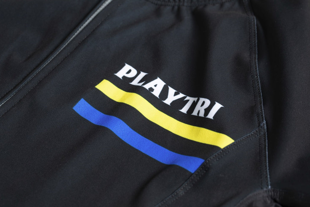 Playtri Men's Sleeved Tri Suit Black